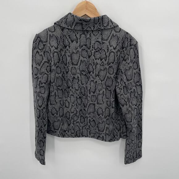 EVEREVE NWT Lemon Tart Animal Print Moto Jacket // M - Picture 10 of 11